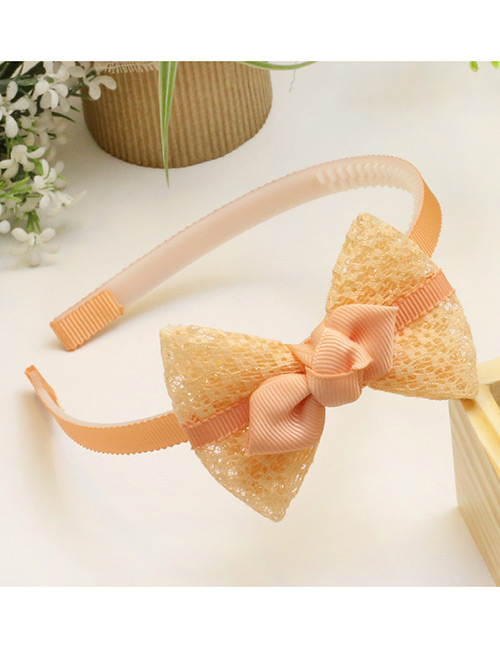 Lovely Orange Bowknot Decorated Pure Color Hair Hoop