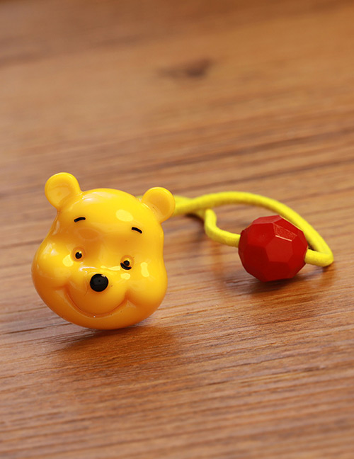 Lovely Yellow Cartoon Bear Decorated Color Matching Hair Band