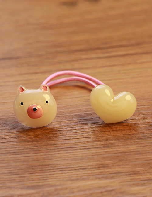 Lovely Beige Cartoon Pig Decorated Color Matching Hair Band