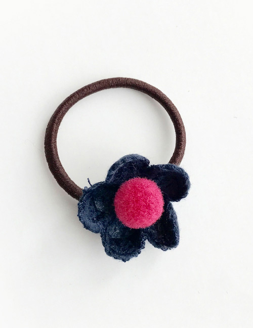 Fashion Navy Flower Decorated Color Matching Hair Band