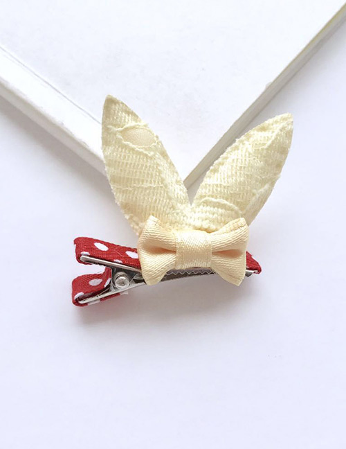Fashion Yellow Rabbit Ears Decorated Color Matching Hairpin