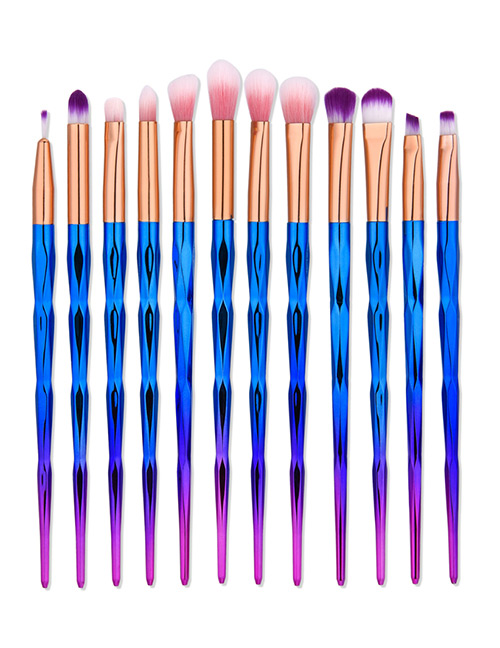Fashion Multi-color Color Matching Decorated Mermaid Makeup Brush(12pcs)