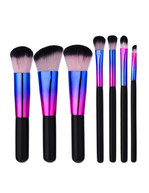 Fashion Black Color Matching Decorated Makeup Brush(7pcs)