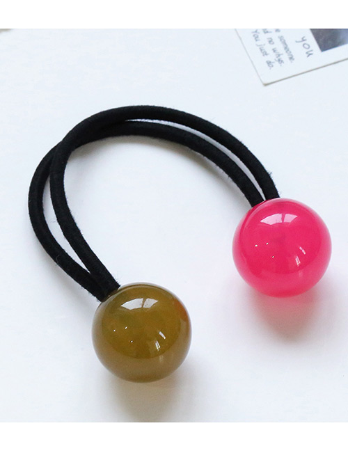 Fashion Green+plum Red Ball Shape Decortated Color Matching Hair Rope