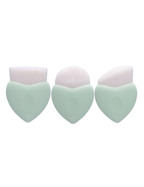 Fashion Light Green Pure Color Decorated Simple Makeup Brush(3pcs)