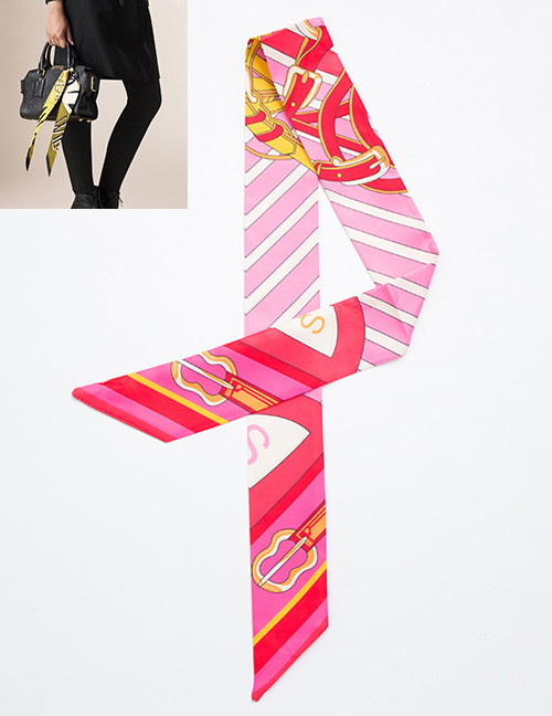Fashion Pink Guitar Pattern Decorated Simple Scarf