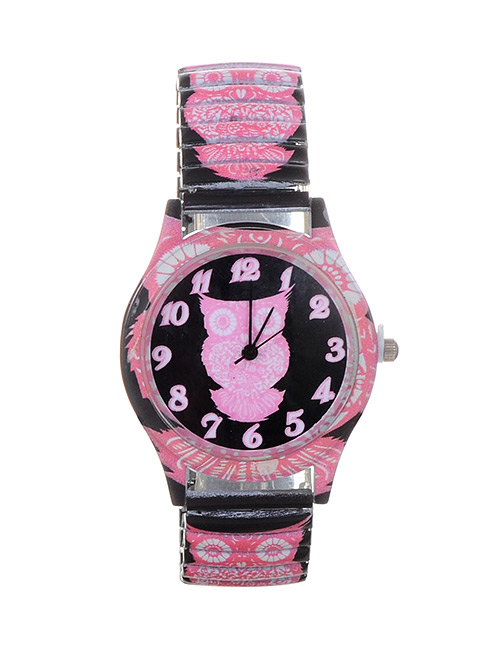 Lovely Pink Owl Shape Pettern Decorated Watch