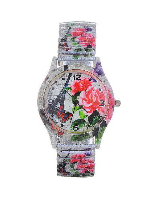 Lovely Multi-color Eiffel Tower Pattern Decorated Watch