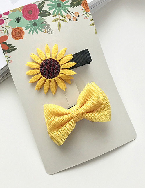 Lovely Yellow Sunflower Decorated Pure Color Hairpin