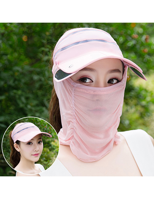 Trendy Pink Pure Color Decorated Anti-ultraviolet Hat