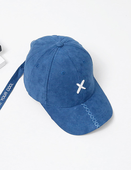 Fashion Blue Embroidery Letter Pattern Decorated Baseball Cap