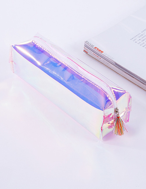 Elegant Purple Tassel Decorated Pure Color Simple Pencil Case