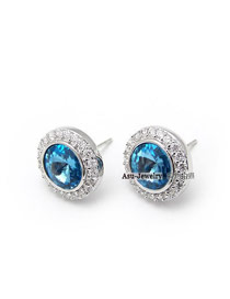 Fantasy Blue Earrings Alloy Crystal Earrings