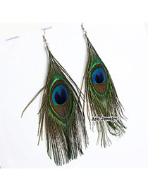 Shopping Green Peafowl Feather Delicate Design
