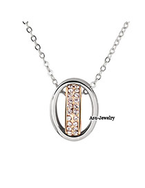 Fashion Silver Color Love Lucky Ring Zircon Chains