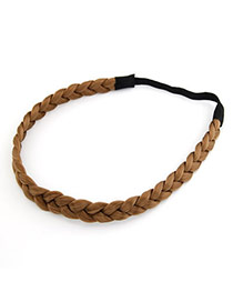 Korean fashion braid periwig charm design hair band hair accessories (Coffee)