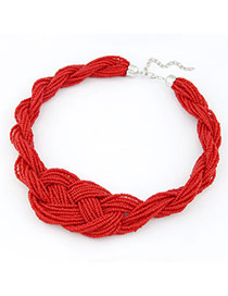 Aluminium Red Handmade 8 Shape Bead Beads Bib Necklaces