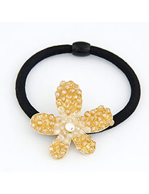 Promise Yellow Exquisite Flower Shape Crystal Hair band hair hoop
