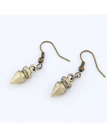 Fabulous Bronze Bullet Shape Design Alloy Korean Earrings