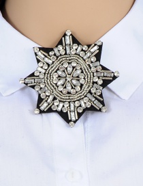 Fashion White Diamond Decorated Snowflake Shape Brooch