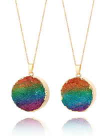 Fashion Multi-color Round Shape Design Color Matching Necklace (large)