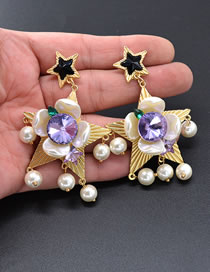 Barroco Aretes De Estrella Con Perlas