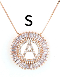 Simple Rose Gold Letter S Shape Decorated Necklace