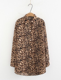 Blusa De Leopardo Cuello Solapa