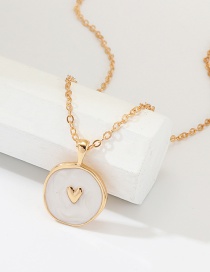 Fashion White Alloy Drop Oil Star Moon Necklace