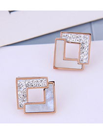 Aretes De Diamantes Cuadrados Geométricos Sólidos