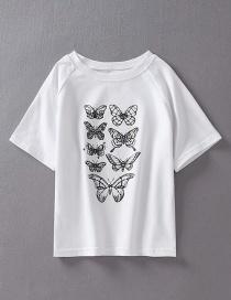 Camiseta Con Estampado De Mariposas