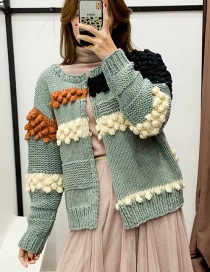 Suéter Tipo Cardigan Con Crochet En Contraste