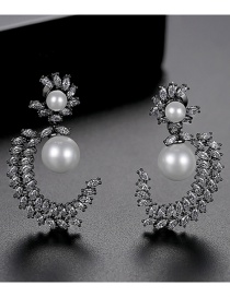 Pendientes Geométricos De Diamantes Con Perlas