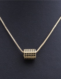 Collar Hueco De Diamantes Cilíndricos De Circón Salvaje Con Microconjunto