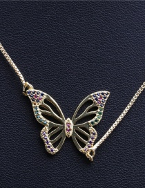 Micro-set Collar Colgante De Mariposa Con Circonitas