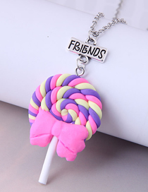 Bowknot Lollipop Letter Piece Colgante Collar Collar