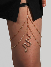 Fashion Golden Double Snake Alloy Snake Chain Leg Chain