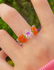 Fashion 8# Crystal Beaded Braided Flower Ring