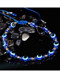 Fashion #blue Geometric Round Eyes Crystal Beaded Bracelet