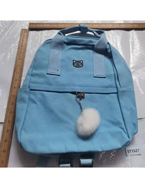 Fashion Blue Canvas Large Capacity Backpack