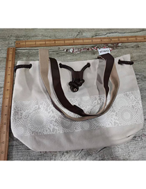 Fashion White Canvas Print Handbag