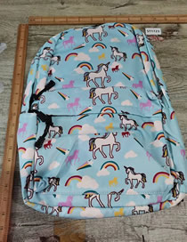 Fashion Blue Large-capacity Backpack With Geometric Oxford Print