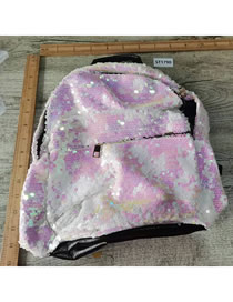 Fashion Pink Pu Sequin Backpack