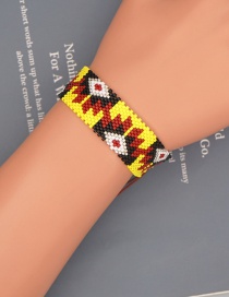 Fashion Yellow Rice Beads Hand-woven Beaded Geometric Bracelet