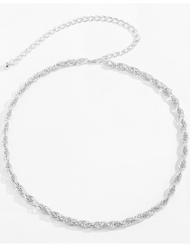 Fashion White K Twist Hanging Ball Tassel Aluminum Body Chain