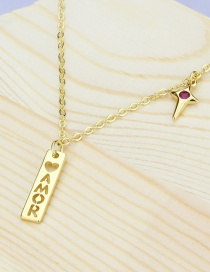 Fashion Gilded Letter Love Diamond-plated Copper-plated Hollow Necklace