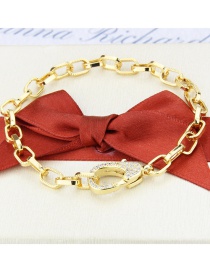 Fashion Gilded Gold-plated Chain Diamond Lobster Clasp Square Chain Bracelet