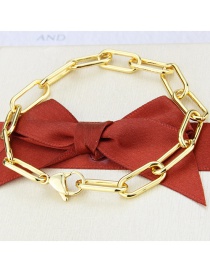 Fashion Gilded Copper Plated Square Chain Bracelet
