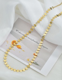Fashion Necklace Oval 18k Gold Plated Titanium Steel Disc Necklace Bracelet