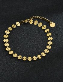 Fashion Bracelet Oval 18k Gold Plated Titanium Steel Disc Necklace Bracelet